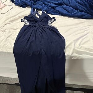 Elegant Navy Blue Evening Dress